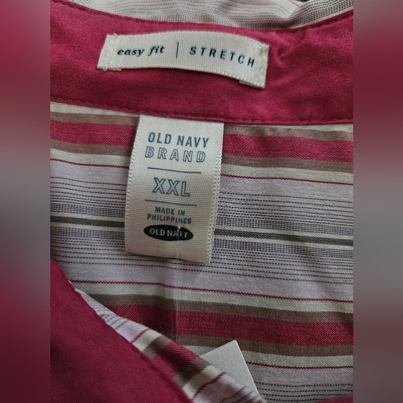 NWT - Old Navy Stretch Striped Button Up Long Sleeve Shirt - Size XXL - Picture 6 of 10